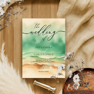 Modern Ocean Beach Waterverf Sunny Kaart