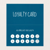 Modern Ocean Blue Kappers Loyalty Visitekaartje (Binnenkant ongevouwen)