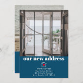 Modern Ocean Blue New Home 2-foto Bewegende Kaart (Voorkant / Achterkant)