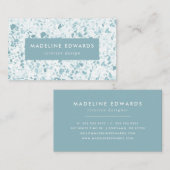 Modern Ocean Blue & White Terrazzo Visitekaartje (Voorkant / Achterkant)