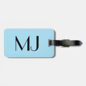 Modern Ocean Chevron Monogrammed Bagagelabel (Achterkant horizontaal)