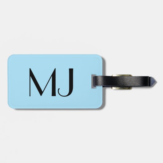 Modern Ocean Chevron Monogrammed Bagagelabel (Achterkant horizontaal)