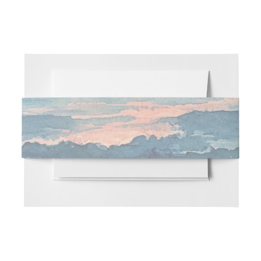 Modern Ocean Sunset Watercolor Beach Wedding Uitnodigingen Wikkel (Voorkant Voorbeeld)