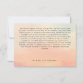 Modern Ocean Sunset Waterverf Beach Wedding Bedankkaart (Achterkant)