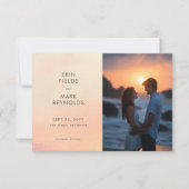 Modern Ocean Sunset Waterverf Strand Trouwfoto Save The Date (Achterkant)