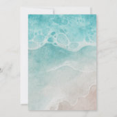 Modern Ocean Tide Watercolor Beach Wedding Kaart (Achterkant)