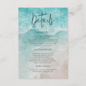 Modern Ocean Tide Watercolor Wedding Informatiekaartje (Voorkant)