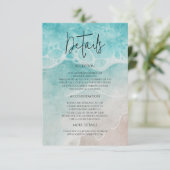 Modern Ocean Tide Watercolor Wedding Informatiekaartje (Staand voorkant)