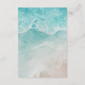 Modern Ocean Tide Watercolor Wedding Informatiekaartje (Achterkant)
