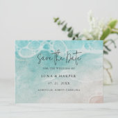 Modern Ocean Tide Watercolor Wedding Save The Date (Staand voorkant)