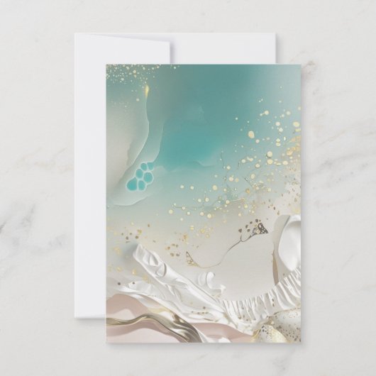 Modern Ocean Tide Wedding QR Code RSVP Card Save The Date (Achterkant)