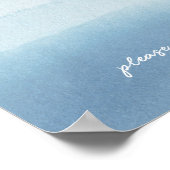 Modern Ocean Waterverf Baby shower Drinken Sign Poster (Hoek)