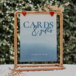 Modern Ocean`Waterverf Baby shower Kaarten & Cadea Poster