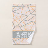 Modern Ochre en Grey Geometric Lines Bad Handdoek (Handdoek)