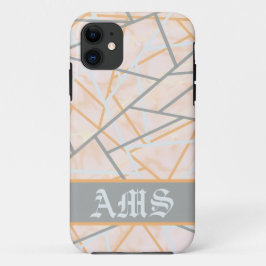 Modern Ochre en Grey Geometric Lines Case-Mate iPhone Case