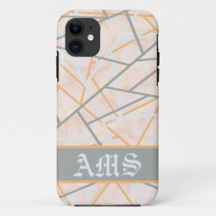 Modern Ochre en Grey Geometric Lines Case-Mate iPhone Case