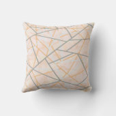 Modern Ochre en Grey Geometric Lines Kussen (Achterkant)