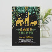 Modern Oerwoud Baby shower / Tropische Safari Kaart (Staand voorkant)