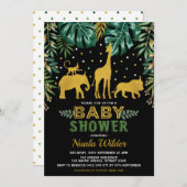 Modern Oerwoud Baby shower / Tropische Safari Kaart (Voorkant / Achterkant)