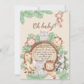 Modern Oerwoud Dieren Groene Safari Waterverf B Kaart (Voorkant)