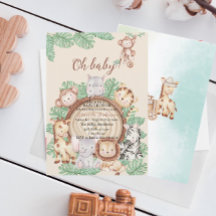 Modern Oerwoud Dieren Groene Safari Waterverf B