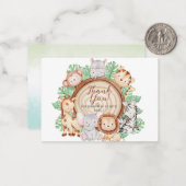 Modern Oerwoud Dieren Groene Safari Waterverf B Notitiekaartje (Voorkant / Achterkant in situ)