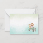 Modern Oerwoud Dieren Groene Safari Waterverf B Notitiekaartje (Achterkant)