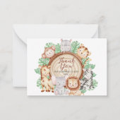 Modern Oerwoud Dieren Groene Safari Waterverf B Notitiekaartje (Voorkant)