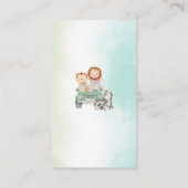 Modern Oerwoud Dieren Groene Safari Waterverf Informatiekaartje (Achterkant)