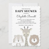 Modern Oerwoud Dieren Safari Baby shower Giraffe Kaart (Voorkant)