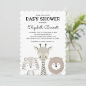 Modern Oerwoud Dieren Safari Baby shower Giraffe Kaart (Staand voorkant)