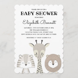 Modern Oerwoud Dieren Safari Baby shower Giraffe Kaart