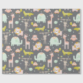 Modern Oerwoud dierlijk verpakkingspapier Cadeaupapier (Vlak)