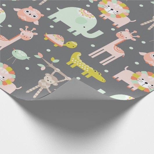 Modern Oerwoud dierlijk verpakkingspapier Cadeaupapier (Hoek)