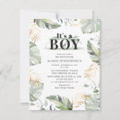 Modern Oerwoud Giraffe Boy Baby shower Kaart (Voorkant)