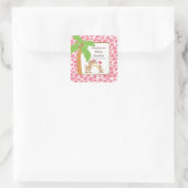 Modern Oerwoud Giraffe Safari Baby shower Sticker (Tas)