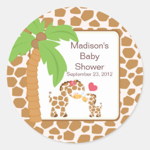 Modern Oerwoud Giraffe Safari Baby shower Sticker