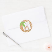 Modern Oerwoud Giraffe Safari Baby shower Sticker (Envelop)