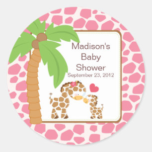 Modern Oerwoud Giraffe Safari Baby shower Sticker