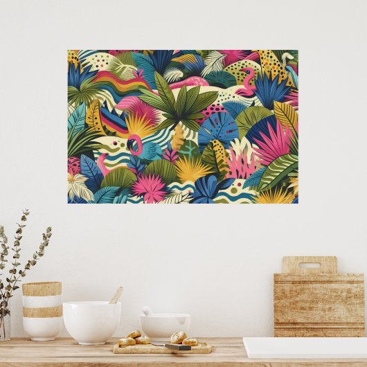 Modern oerwoud Morris kunst Poster (Keuken)