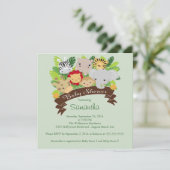 Modern Oerwoud Safari Animals Baby shower Kaart (Staand voorkant)