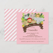 Modern Oerwoud Safari Animals Baby shower Kaart (Voorkant / Achterkant)