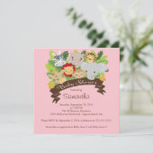 Modern Oerwoud Safari Animals Baby shower Kaart (Staand voorkant)