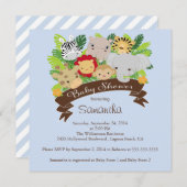 Modern Oerwoud Safari Animals Baby shower Kaart (Voorkant / Achterkant)