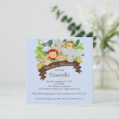 Modern Oerwoud Safari Animals Baby shower Kaart (Staand voorkant)
