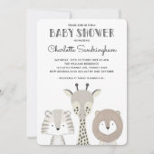 Modern Oerwoud Safari Baby shower Invite Minimalis Kaart (Voorkant)