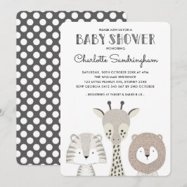 Modern Oerwoud Safari Baby shower Invite Minimalis Kaart