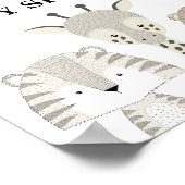 Modern Oerwoud Safari Baby shower Wild Op een dag Poster (Hoek)