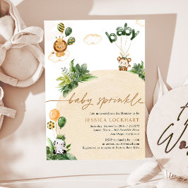 Modern Oerwoud Safari Neutral Baby Sprinkle Kaart