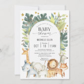Modern Oerwoud Safari Thormed Baby shower Kaart (Voorkant)